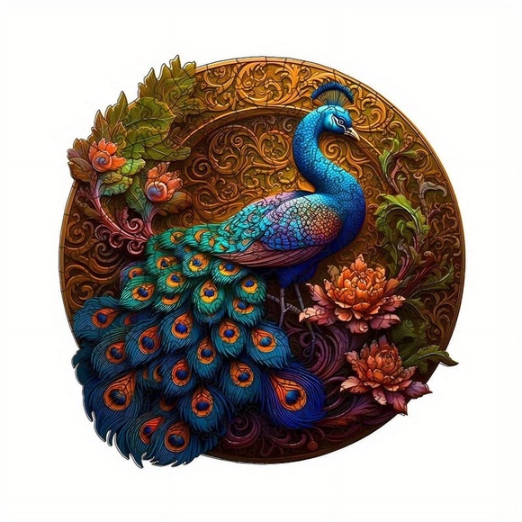 Other - Peacock Puzzle with Vibrant Colors SMALL